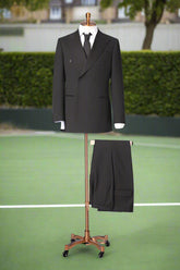 Men's Black Double Breasted Suit Made to Measure